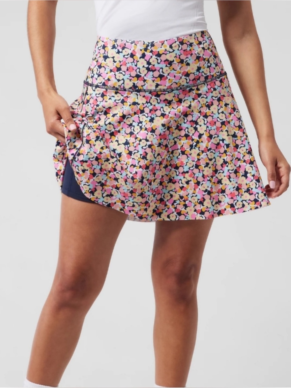 ATHLETA | Ace Printed Tennis Skort 15.5” in Valley Floral Lunaria, Size Large